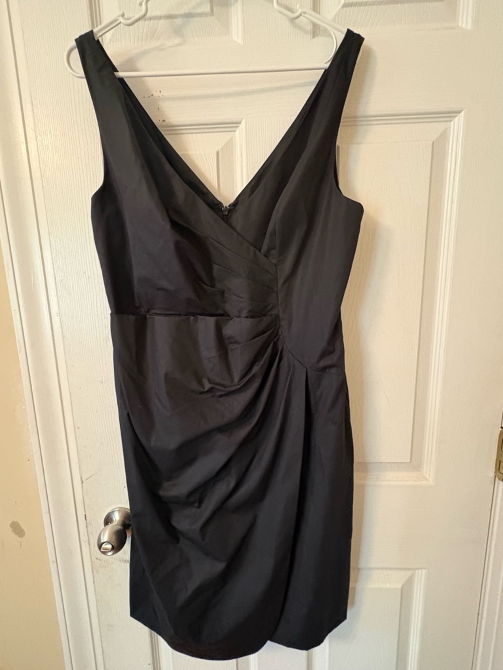 J. Crew Black V-Neck Sleeveless Midi Dress